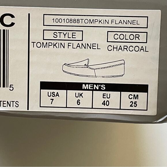 NEW Men’s Vionic Charcoal Grey Tompkin Flannel Loafer Slipper - Picture 5 of 8